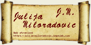 Julija Miloradović vizit kartica